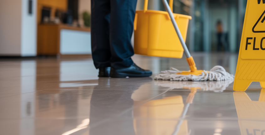 Professional commercial floor mopping and maintenance