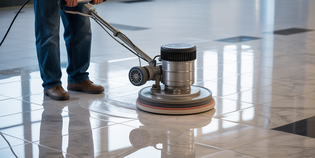Commercial floor buffing and polishing services in Alberta